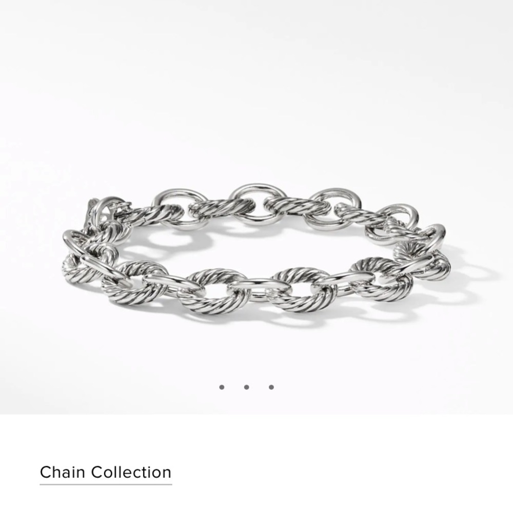 David Yurman Silver Chain Oval Link Bracelet
